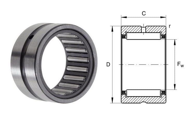 NKS20 INA Needle Roller Bearing 20x32x20mm