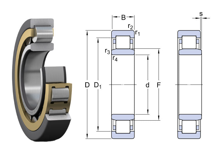 NU1008ML SKF Single Row Cylindrical Roller Bearing 40x68x15mm