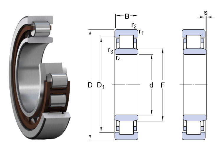 NU1007ECP SKF Single Row Cylindrical Roller Bearing 35x62x14mm