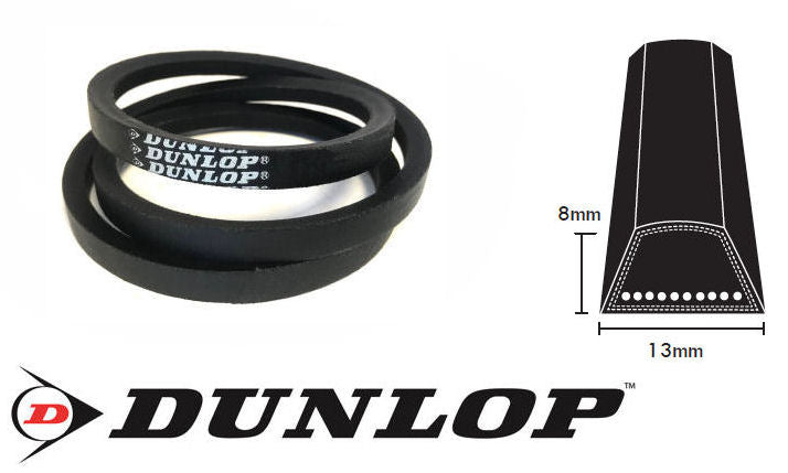 A100 Dunlop White A Section V Belt, 13mm Top Width, 8mm Thickness, Inside length 2540mm