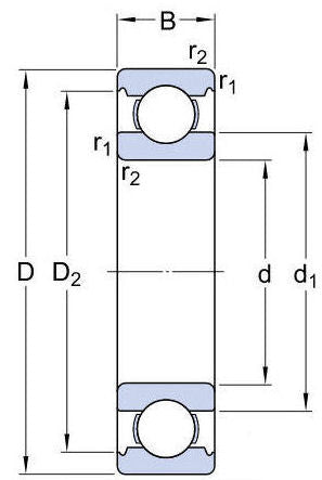 6316M/C3 SKF Deep Groove Ball Bearing with Brass Cage 80x170x39mm
