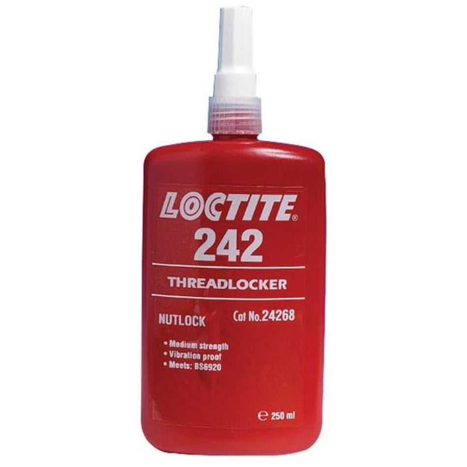 Loctite 242 Medium Strength, Medium Viscosity Thixotropic Threadlocking Adhesive 250ml