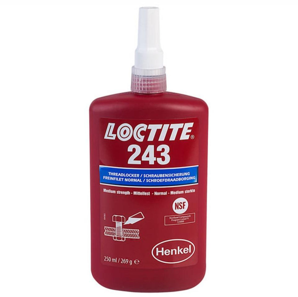 Loctite 243 Blue Medium Strength Threadlocking Adhesive 250ml