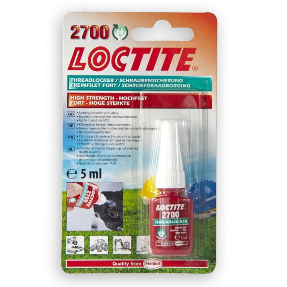 Loctite 2700 Health & Safety Friendly High Strength Threadlocking Adhesive with Permanent locking 5ml