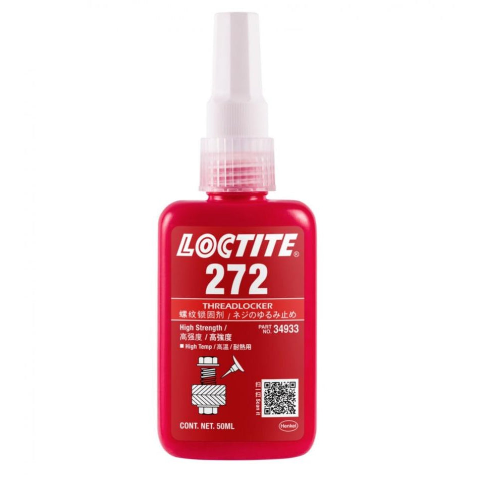 Loctite 272 Red, High Strength, High Temp, Medium Viscosity, Threadlocking Adhesive 50ml