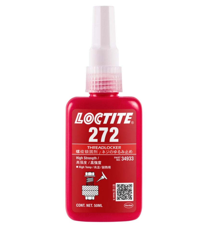 Loctite 272 Red, High Strength, High Temp, Medium Viscosity, Threadlocking Adhesive 50ml