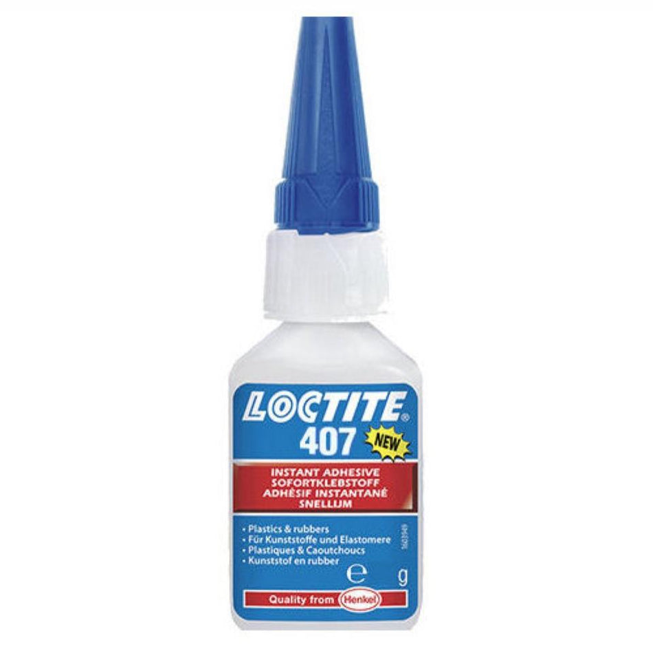 Loctite 407 High Temp, Transparent, Colourless Ethyl-Based Instant Adhesive 50g