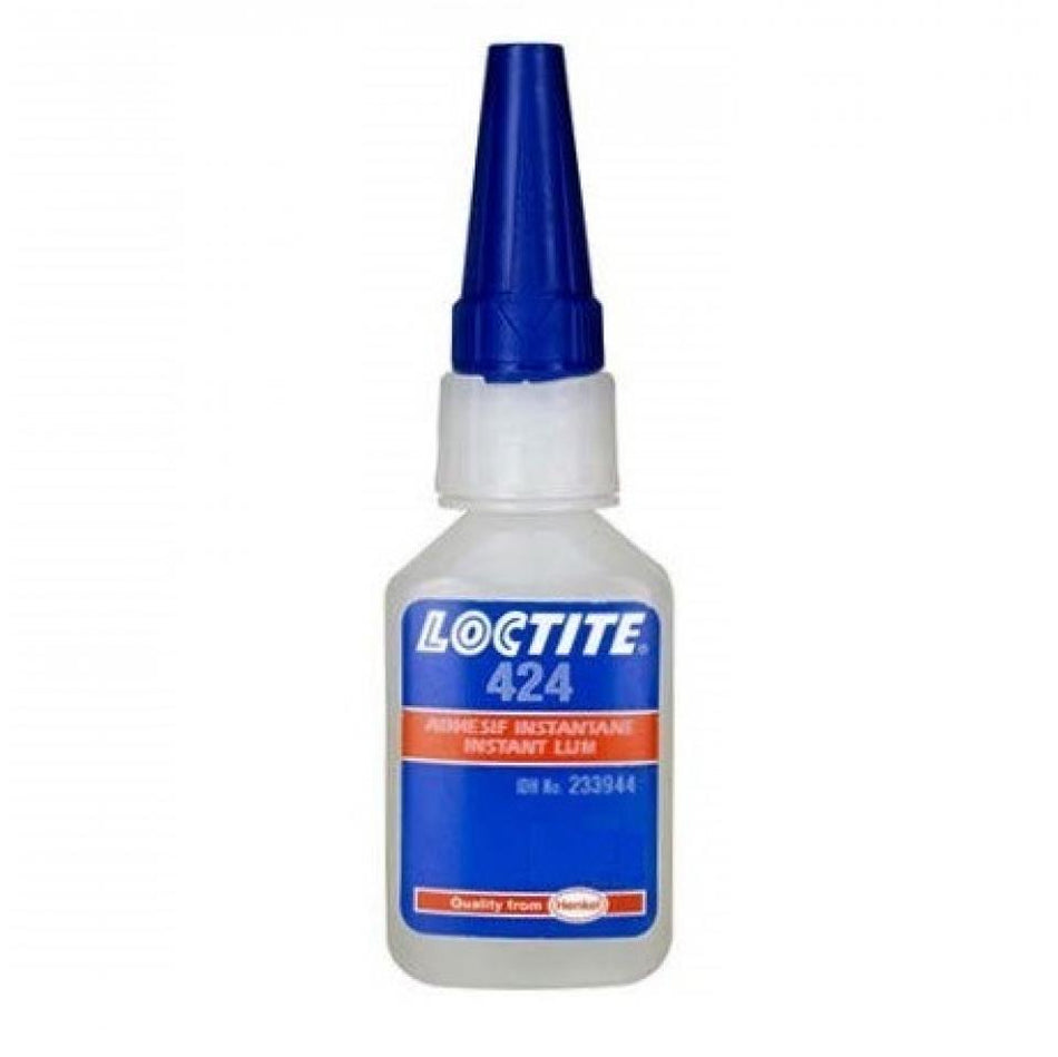 Loctite 424 Transparent, Colourless, Low Viscosity Ethyl-Based Instant Adhesive EPDM 500g