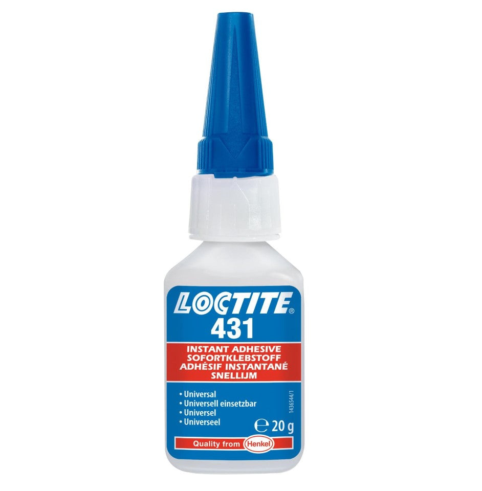 Loctite 431 Transparent, Colourless, Medium Viscosity, Ethyl-Based Universal Instant Adhesive 20g