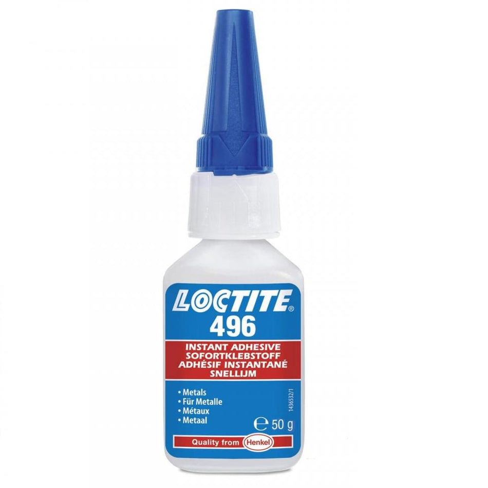 Loctite 496 Transparent, Colourless, Low Viscosity, General Purpose, Methyl-Based Instant Adhesive 50g