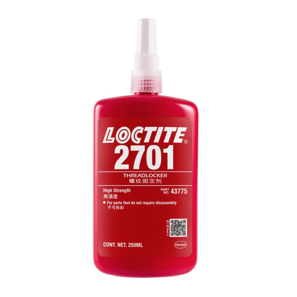 Loctite 2701 High Strength, Low Viscosity, Green, Threadlocking Adhesive 250ml