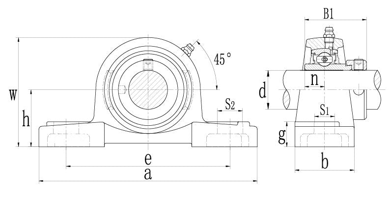 UCP217-52 BKL Brand 2 Bolt Pillow Block Bearing 3.1/4 Inch Shaft