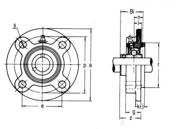 UCFC201 BKL Brand 4 Bolt Round Cast Iron Flange Bearing 12mm