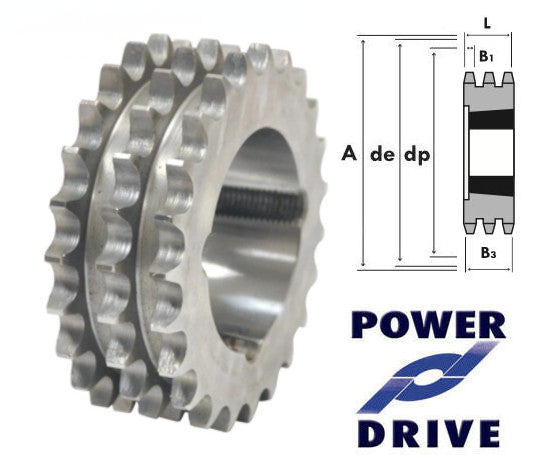 17 Tooth 06B Triplex Taper Sprocket to suit 3/8 Inch Pitch Chain