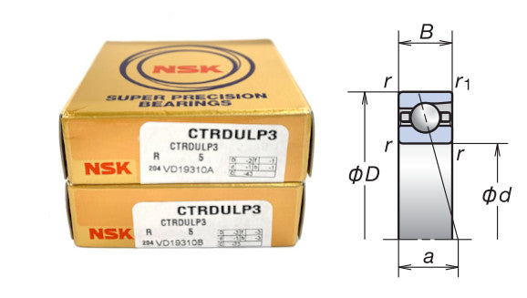 7903CTRDULP3 NSK Super Precision Angular Contact Bearing 17x30x7mm (set of 2)