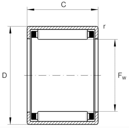 HK2010 INA Drawn Cup Needle Roller Bearing 20x26x10mm