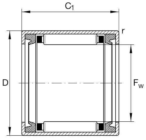 HK2820-2RS-L271 INA Sealed Drawn Cup Needle Roller Bearing 28x35x20mm