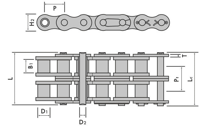 Power Drive 08B-2 BS Duplex Connecting Link 1/2 Inch Pitch