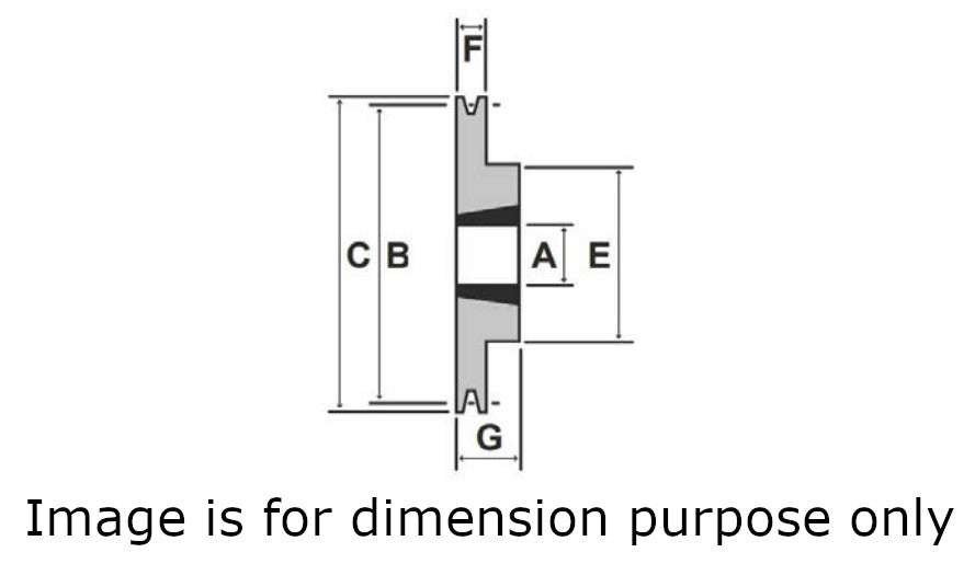 SPA071-1 71mm Pitch Diameter 1 Groove Tapered Bush V Pulley