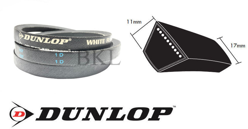 B100 Dunlop White B Section V Belt, 17mm Top Width, 11mm Thickness, Inside Length 2540mm