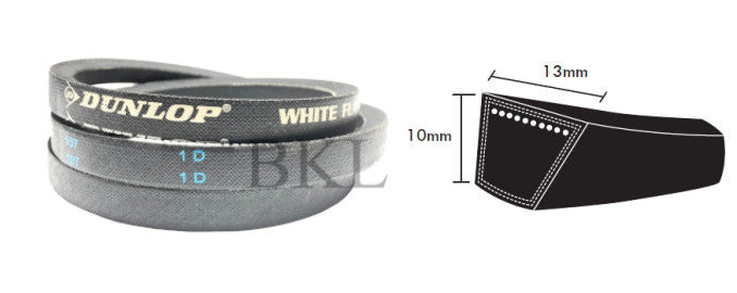 SPA1007 Dunlop White SPA Section V Belt, 13mm Top Width, 10mm Thickness, 1007mm Pitch Length