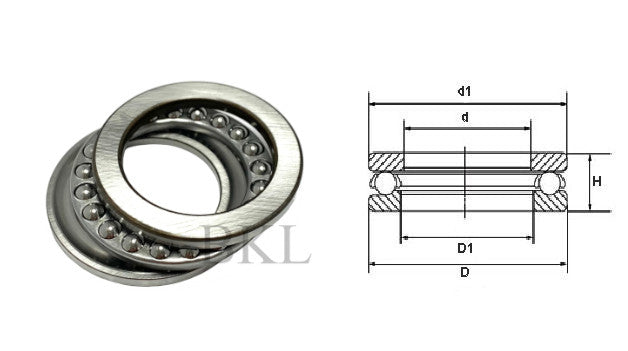 BA8 Budget Brand Single Direction Thrust Ball Bearing 8x19x7mm