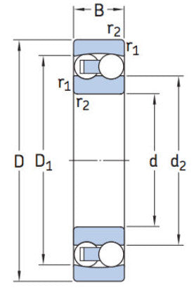 SKF Self aligning ball bearing with brass cage & C3 clearance 120mm inside x 215mm outside x 42mm wide