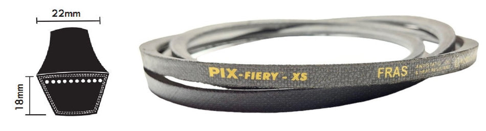 SPC2240 FRAS PIX SPC Section Fire Resistant V Belt, 22mm Top Width, 18mm Thickness, Inside Length 2157mm