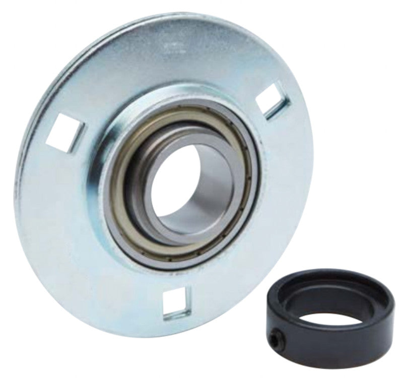 SAPF201 BKL Brand 3 Bolt Pressed Steel Round Bearing 12mm Bore with Eccentric Collar Lock