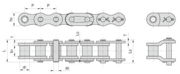 BKL Brand 06B-1 BS Simplex Half Link 3/8 Inch Pitch