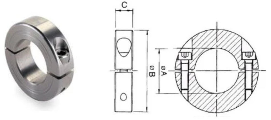 Bore Shaft Collar - Diagram