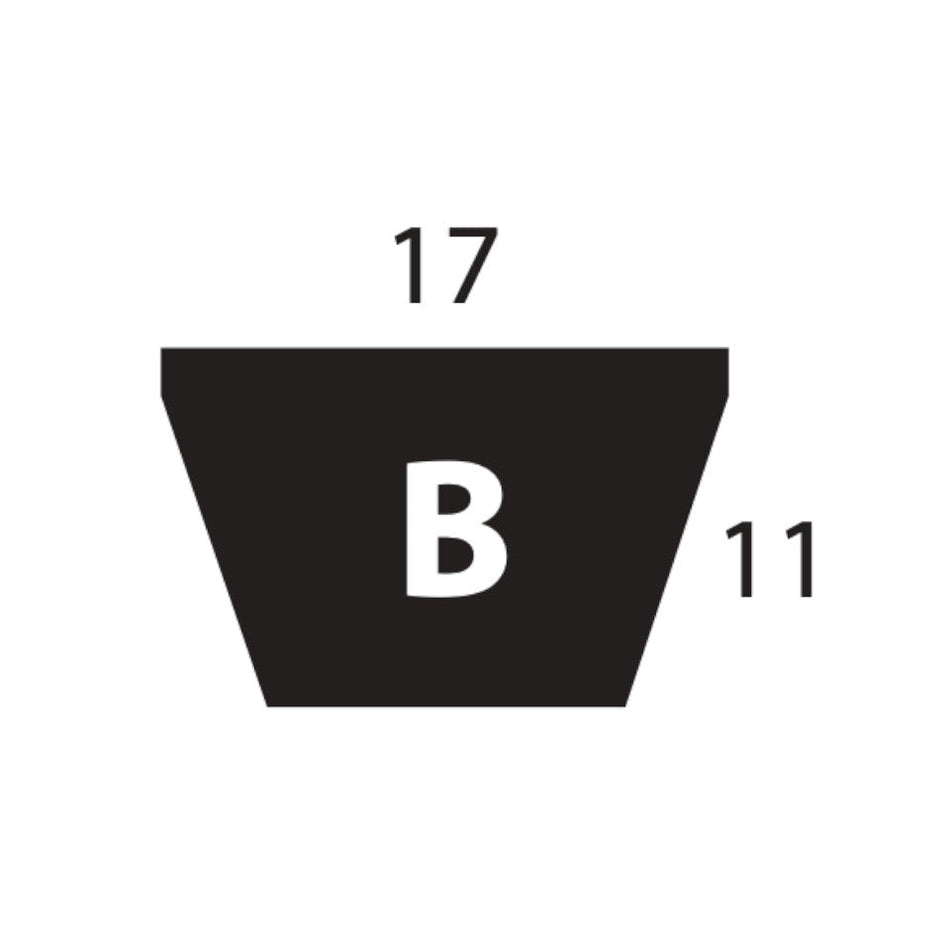 B70 Dunlop White B Section V Belt, 17mm Top Width, 11mm Thickness, Inside Length 1778mm