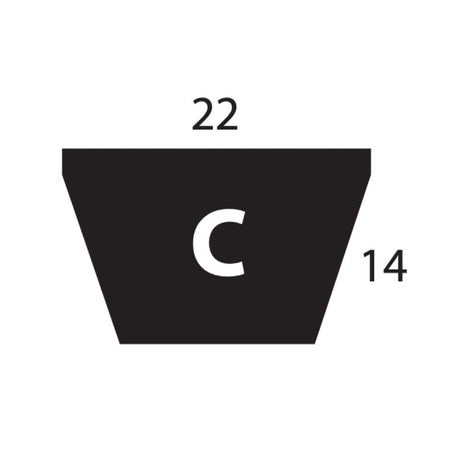 C78 Dunlop White C Section V Belt, 22mm Top Width, 14mm Thickness, Inside Length 1981mm