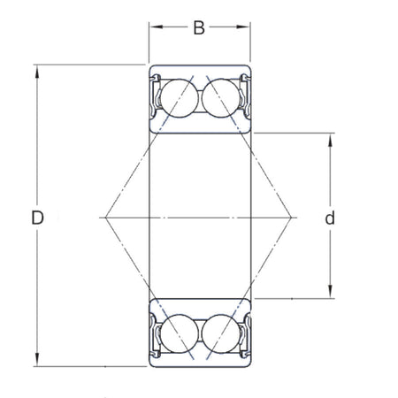 3209-TV-2RS Dunlop Double Row Angular Contact Sealed Bearing 45x85x30.2mm
