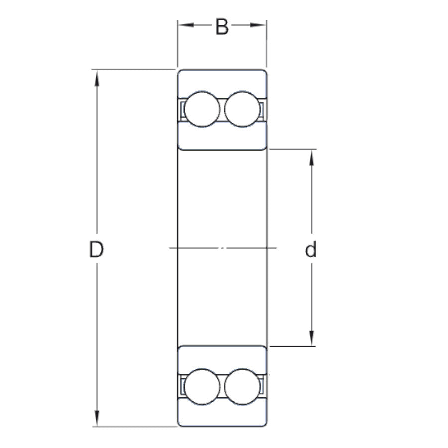 3207-TV Dunlop Double Row Angular Contact Open Bearing 35x72x27mm