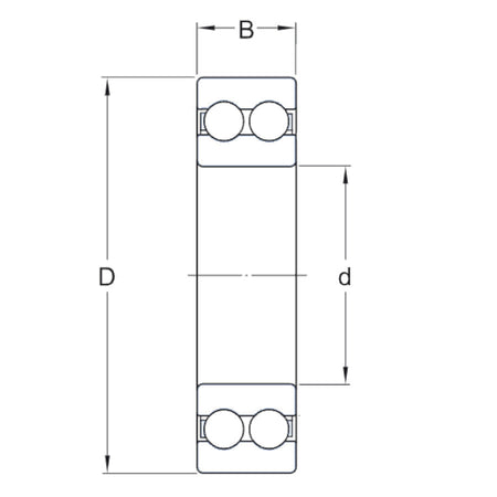 3207-TV Dunlop Double Row Angular Contact Open Bearing 35x72x27mm