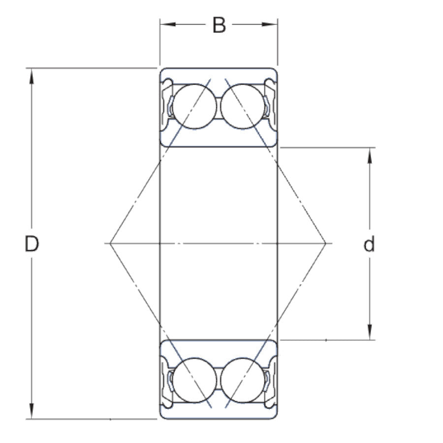 3207-TV-ZZ Dunlop Double Row Angular Contact Shielded Bearing 35x72x27mm