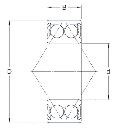 3309-TV-ZZ Dunlop Double Row Angular Contact Shielded Bearing 45x100x39.7mm