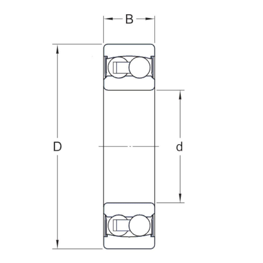 Dunlop Self aligning ball bearing with two rubber seals. 50mm inside x 90mm outside x 23mm wide