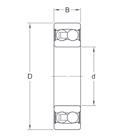 Dunlop Self aligning ball bearing with two rubber seals. 50mm inside x 90mm outside x 23mm wide