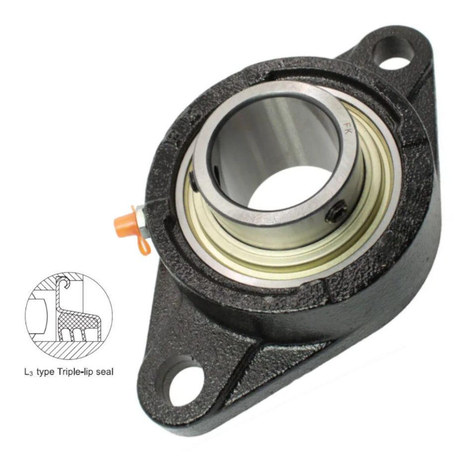 UCFL205 L3 FK Triple Sealed 2 Bolt Flange Bearing 25mm Shaft