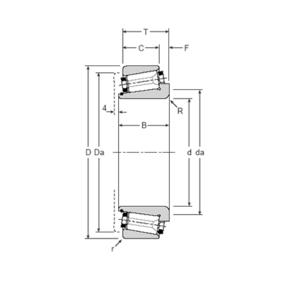 110050/110100 Gamet Plain Cup Single Row Precision Taper Roller Bearing 50x100x29.5mm