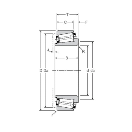 110050/110100 Gamet Plain Cup Single Row Precision Taper Roller Bearing 50x100x29.5mm