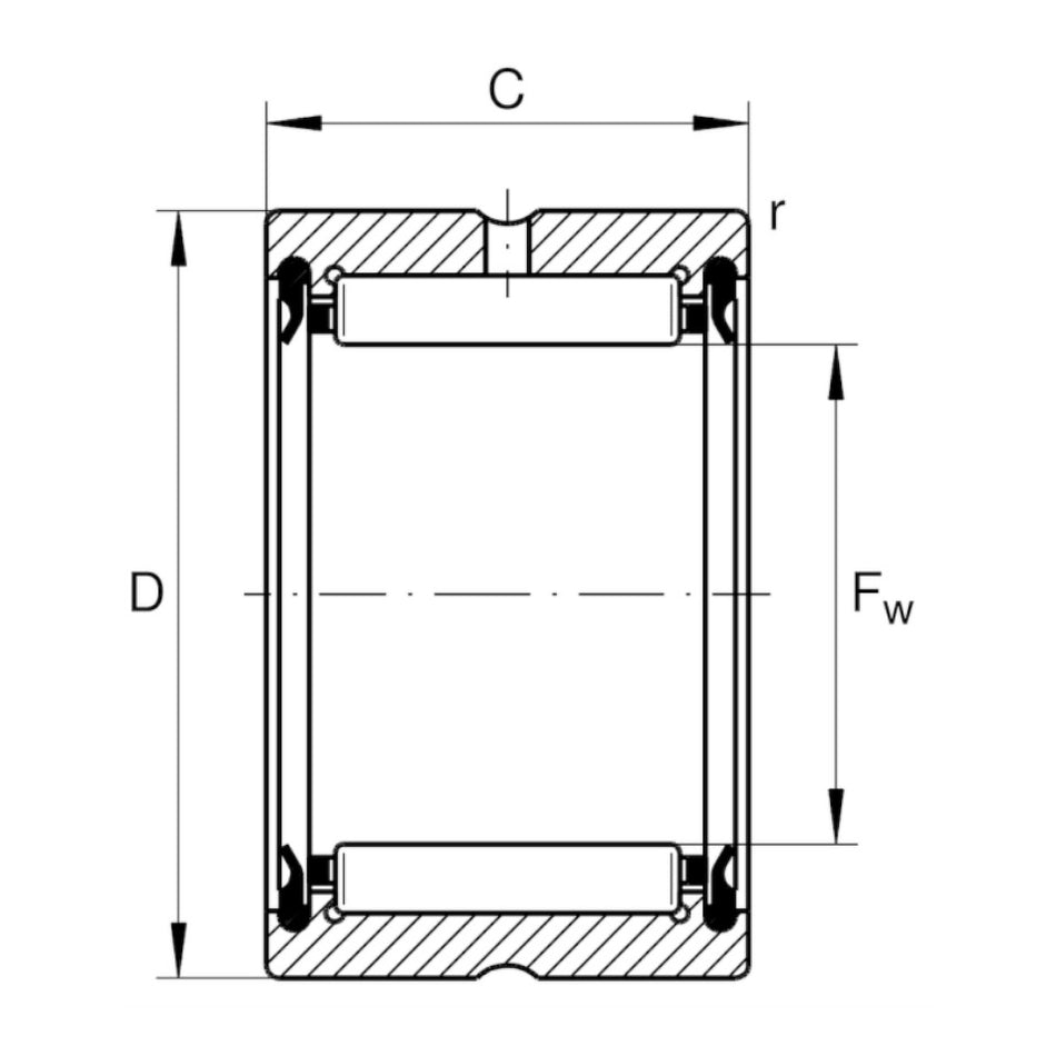 INA Needle Roller Bearing without Inner Ring Sealed