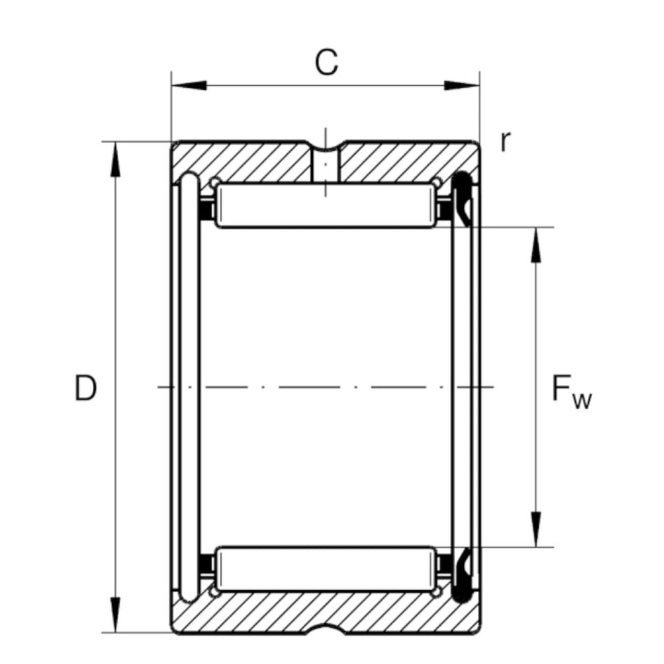 INA Needle Roller Bearing without Inner Ring Sealed