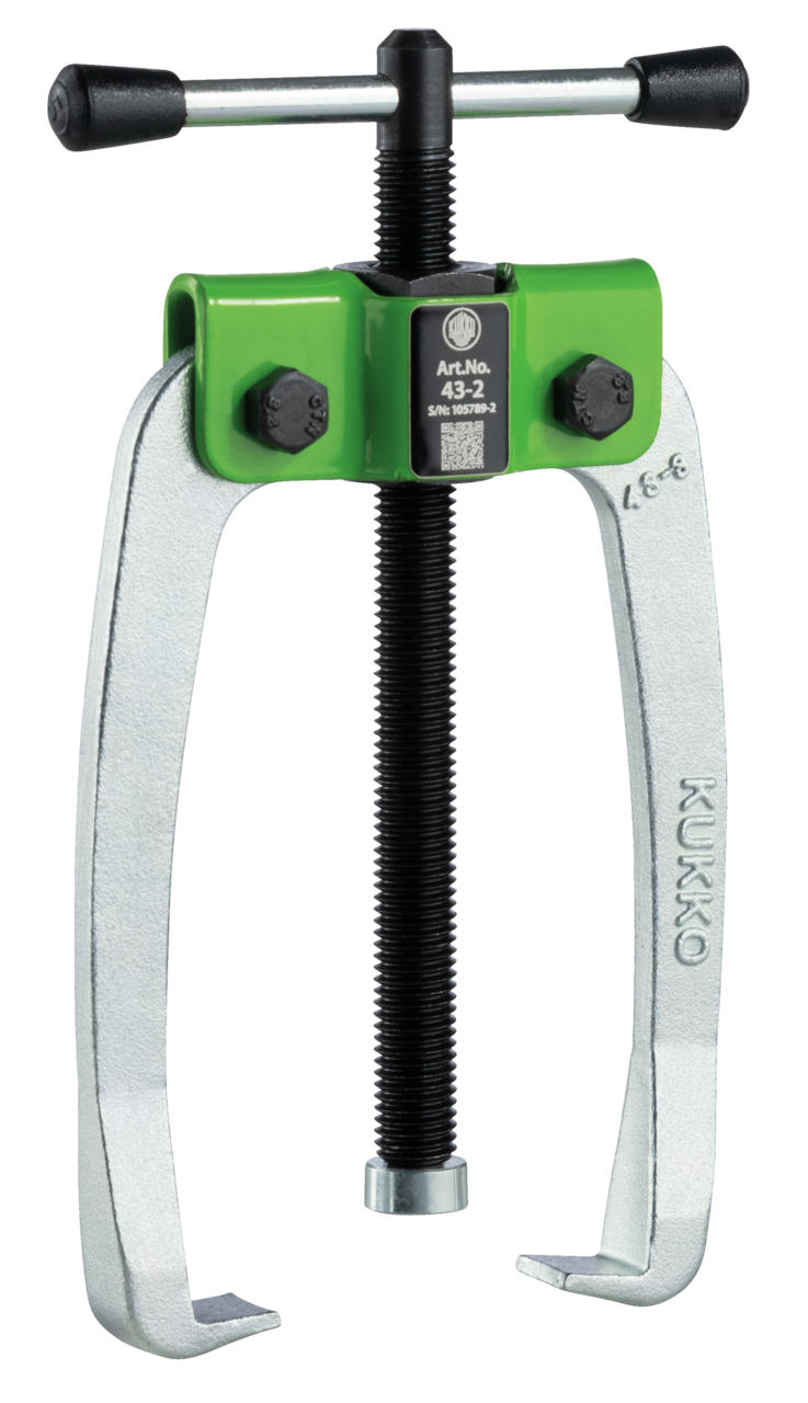43-2 Kukko 2-jaw small parts puller with force-amplifying, self-centering puller legs, up to 70 mm clamping range, 70 mm clamping depth