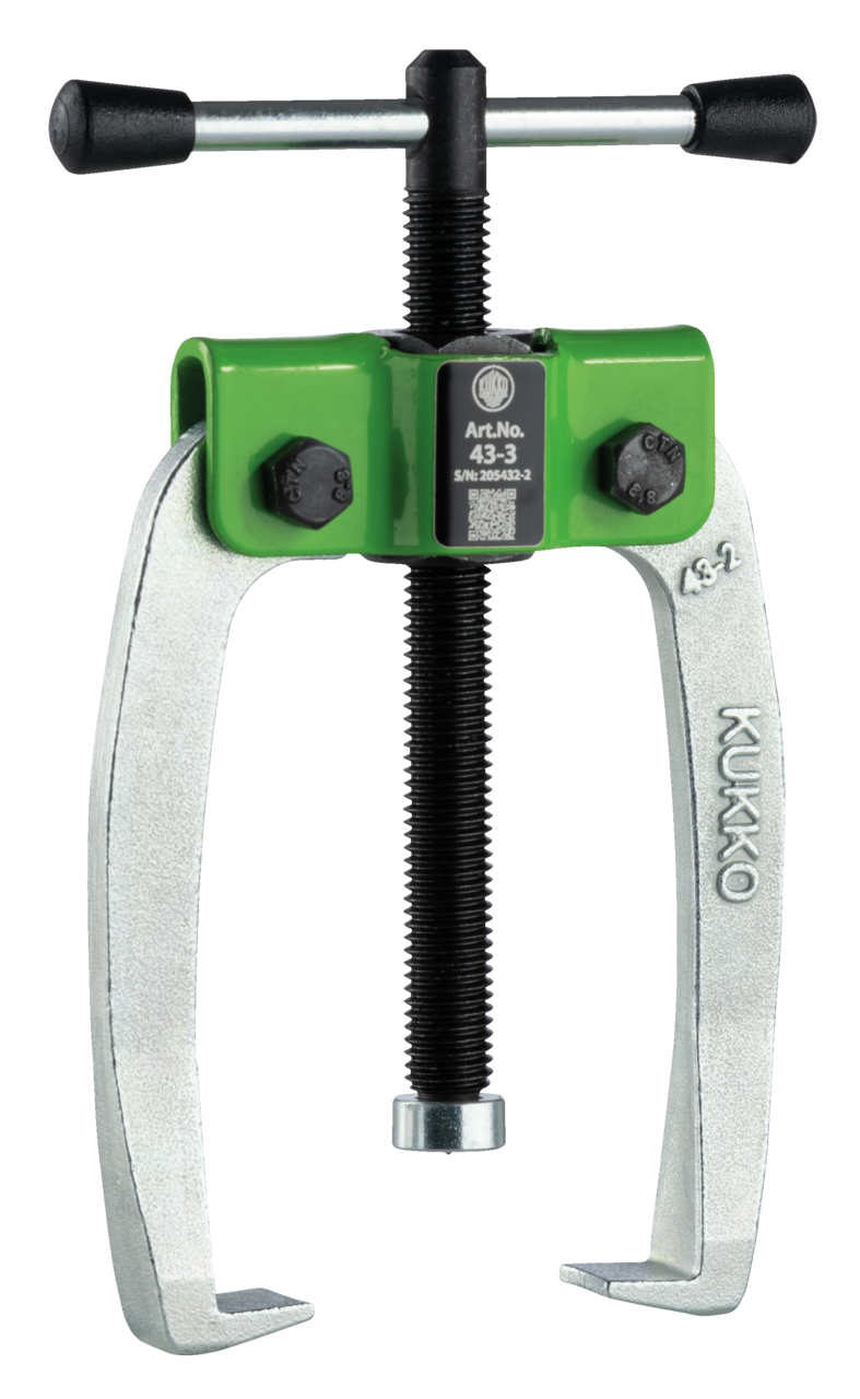 43-3 Kukko 2-jaw small parts puller with force amplification, self-centering puller legs, up to 80 mm span, 80 mm depth
