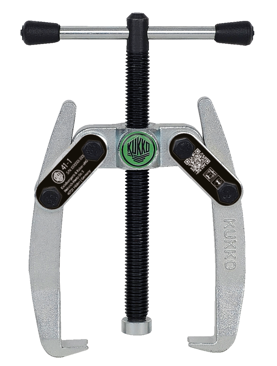 41-1 Kukko 2-jaw universal puller with swiveling puller legs, up to 65 mm clamping range, 65 mm clamping depth