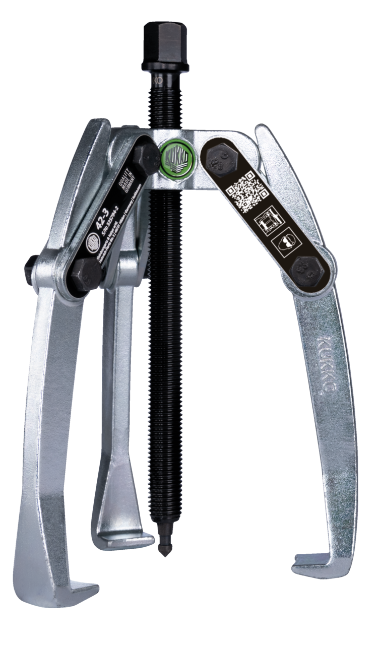 42-3 Kukko 3-jaw universal puller with swiveling puller legs, up to 90 mm clamping range, 120 mm clamping depth