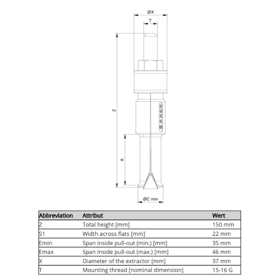 21-6 Kukko Internal Extractor 35mm - 46mm Pulling Diameter